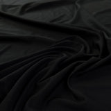 Recycled Polyester Jersey Black Plain Knit Spandex Stretch Fabric