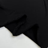 Recycled Polyester Jersey Black Plain Knit Spandex Stretch Fabric Fold