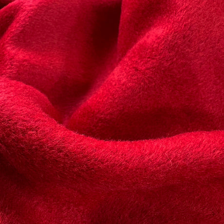 Red Wool Polyester Faux Fur Mohair Fabric Fozzy