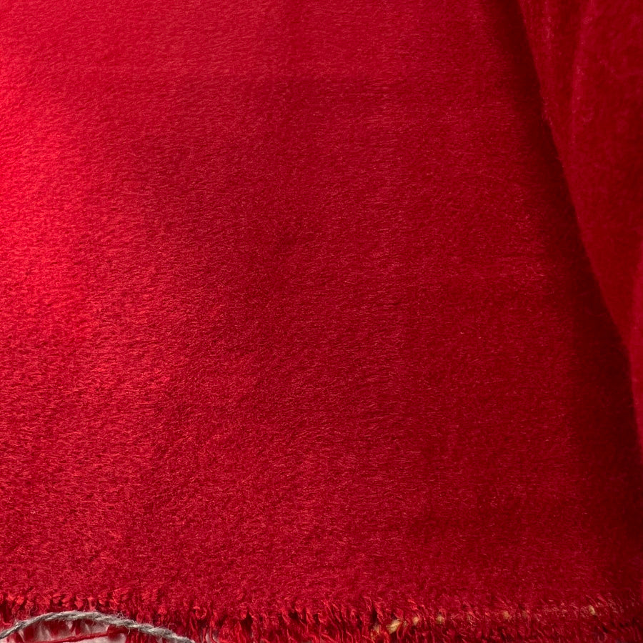 Red Wool Polyester Faux Fur Mohair Fabric Fozzy Roll