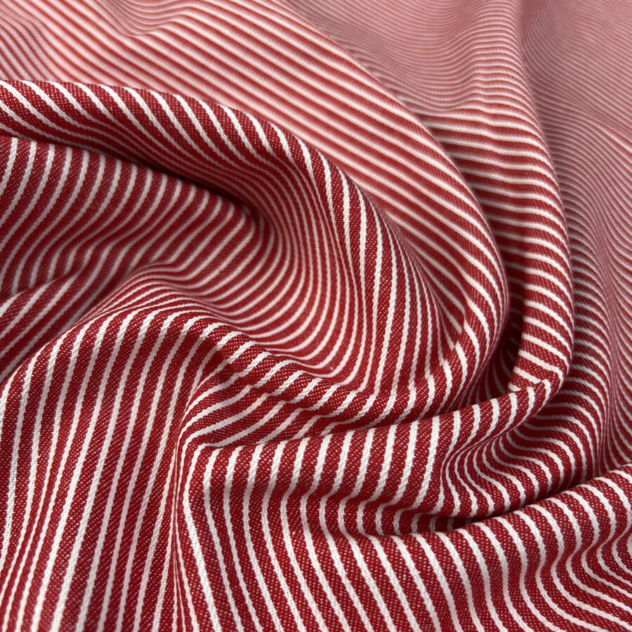Redline Denim Cotton Red White Stripe Trouser Fabric