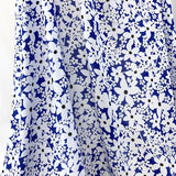 Refreshed Royal Blue Polyester Voile Floral Dress Fabric Close Up Drape Fabric Photo
