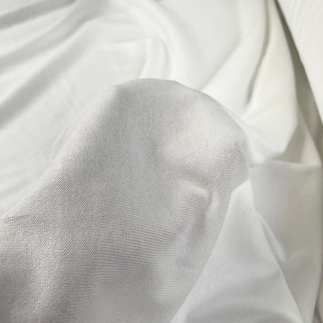 Rib Tickler Cotton White Ribbed Viscose Knit Jersey Fabric