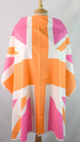 Riley Blake Union Jack Flag Pink Orange White Cotton Dress Fabric M
