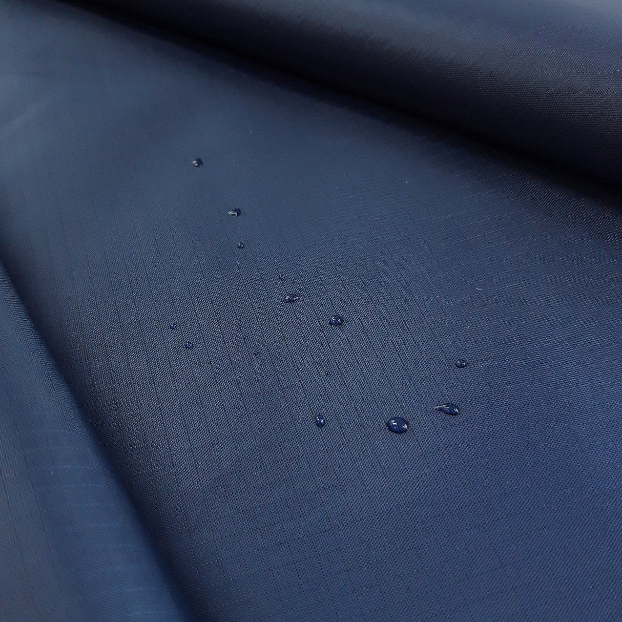 Ripstop Navy Nylon Water Resistant Jacketing Fabric Close Up Fabric Photo
