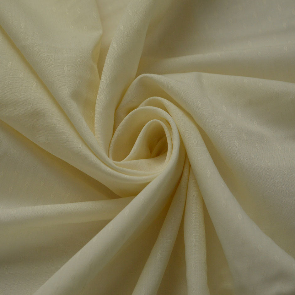 Road Narrows Cream Polyester Cotton Shirting Fabric Cud