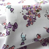 Roal Dahl Fantabulous White Floral Cotton Trousering Soft Furnishing Fabric Cu