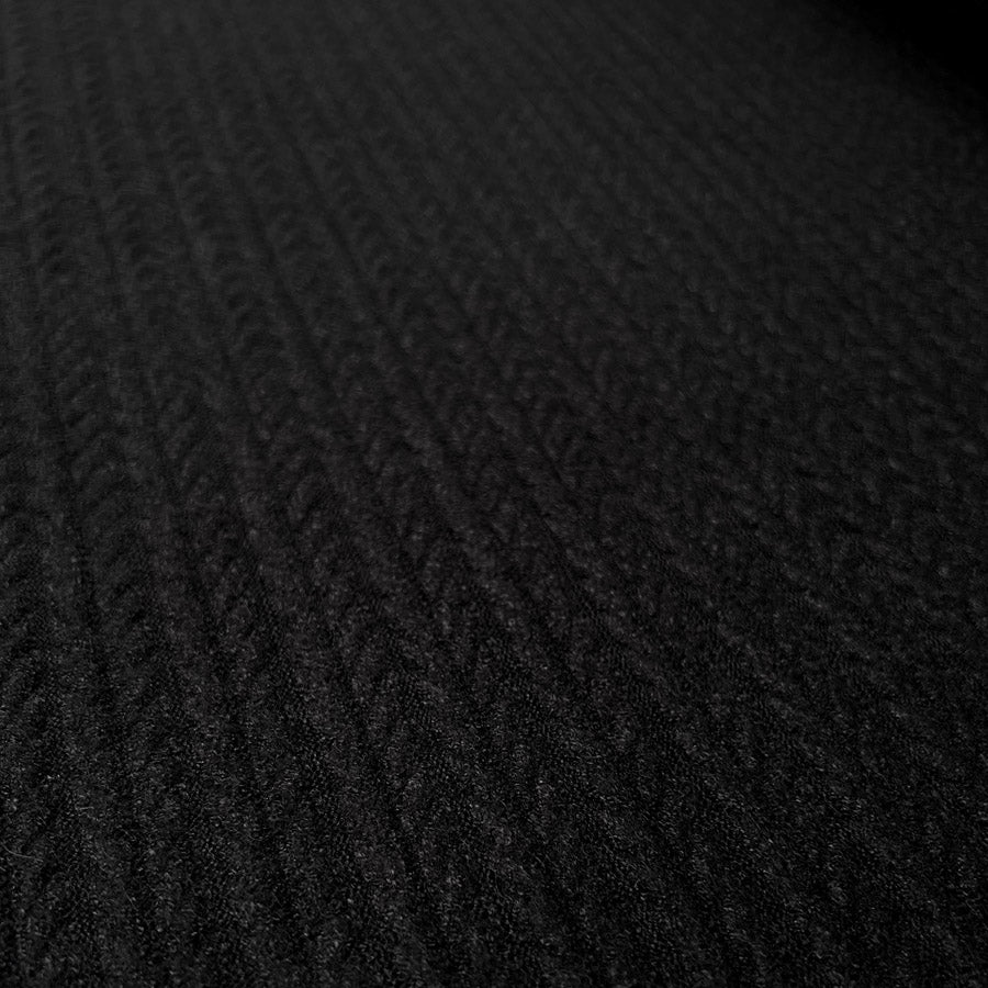 Rope Knit Black Rayon Nylon Polyester Cable Knit Stretch Jersey Dress Fabric