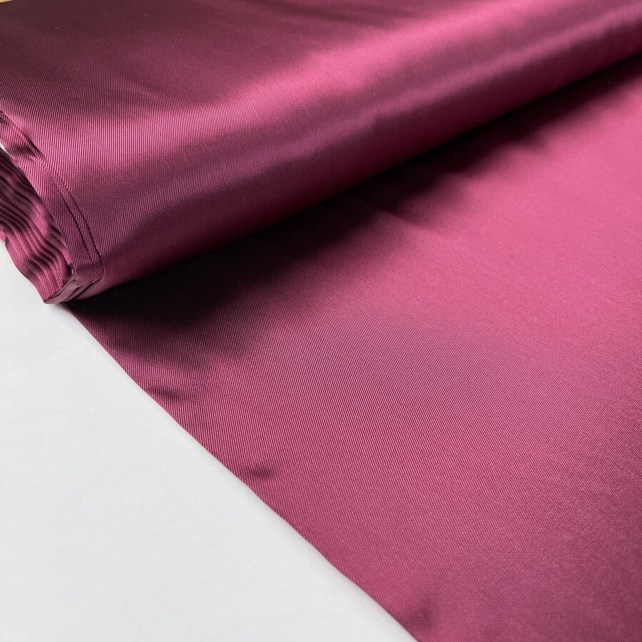 Rose Shadow Lining Viscose Acetate Pink Black Twill Dress Fabric Bolt