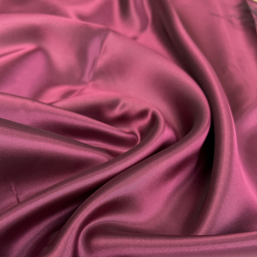 Rose Shadow Lining Viscose Acetate Pink Black Twill Dress Fabric