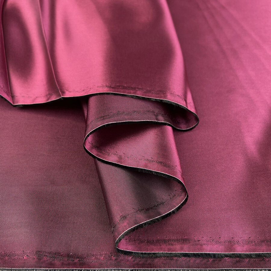 Rose Shadow Lining Viscose Acetate Pink Black Twill Dress Fabric Fold