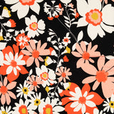 Rosie Posie Upsy Daisy Viscose Elastane Black Floral Dress Fabric