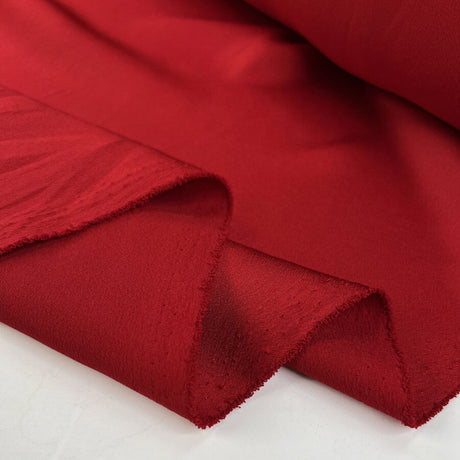 Rossa Satin Crepe Red Polyester Italian Dress Fabric Fold