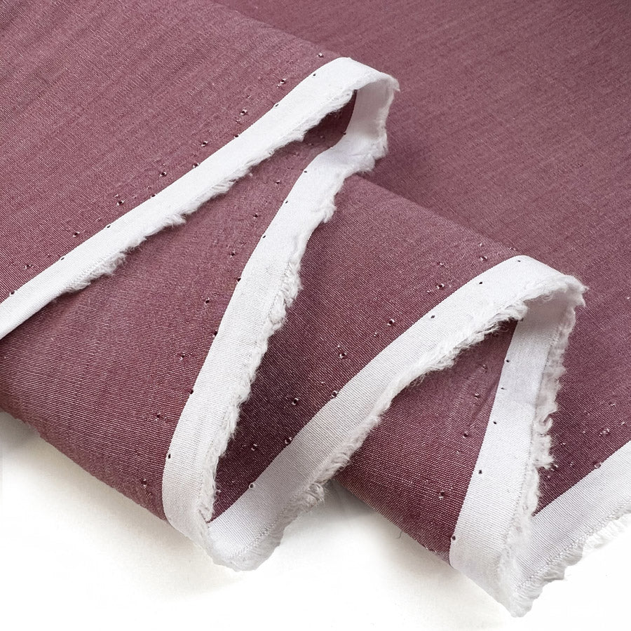 Rossa Wine Made In Italy Pima Cotton Lawn Lightweight Shirting Fabric Fold