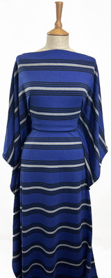 Royally Italian Jersey Fabric Blue Stripe Dress