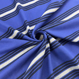 Royally Italian Jersey Fabric Blue Stripe Twist