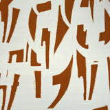 Rusty Cream Orange Abstract Print Viscose Dress Fabric