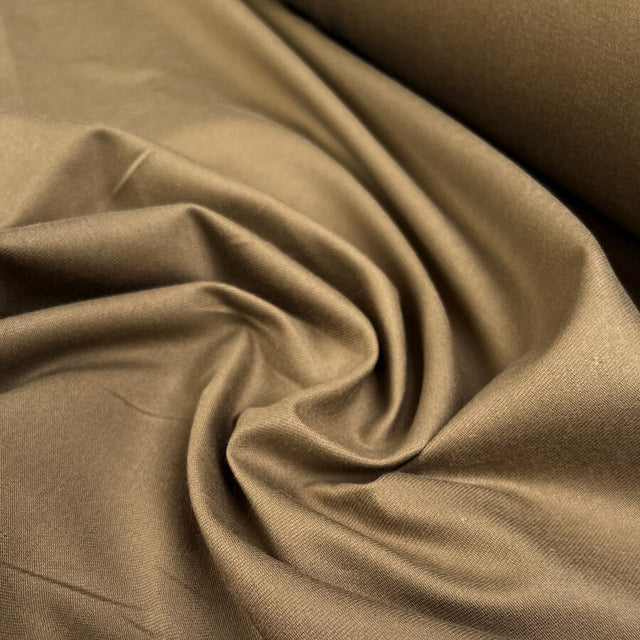 S A S Cotton Elastane Camel Brown Stretch Woven Trouser Fabric