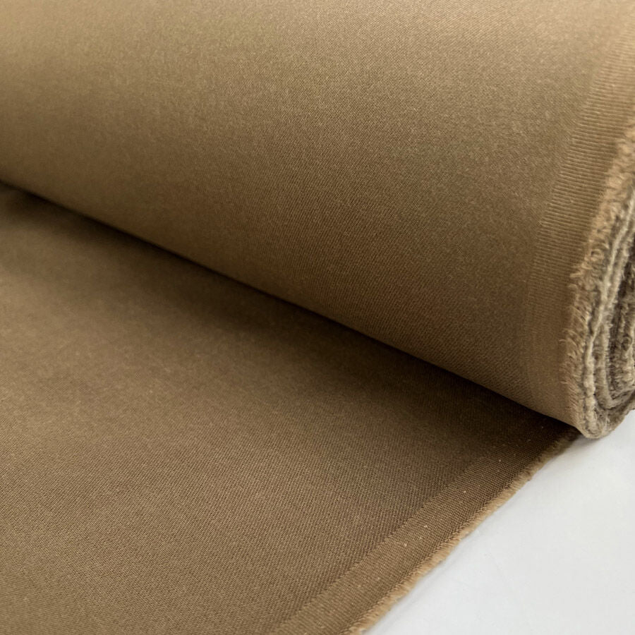 S A S Cotton Elastane Camel Brown Stretch Woven Trouser Fabric Roll