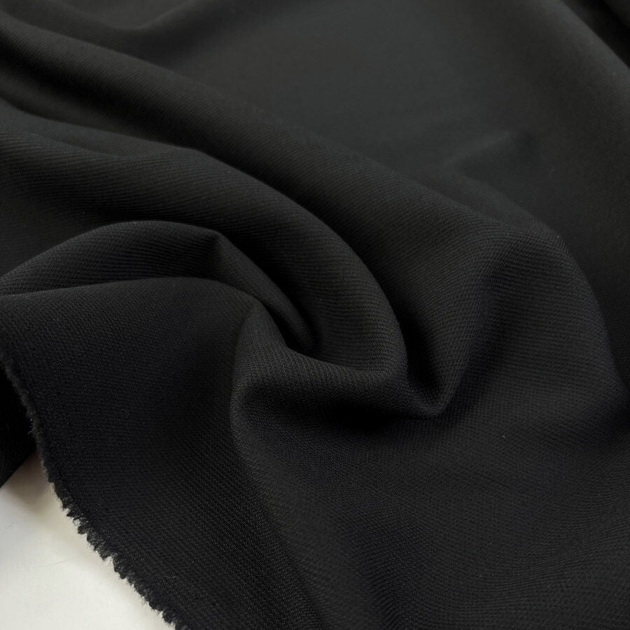 Sackcloth And Ashes Black Wool Woven Suiting Fabric