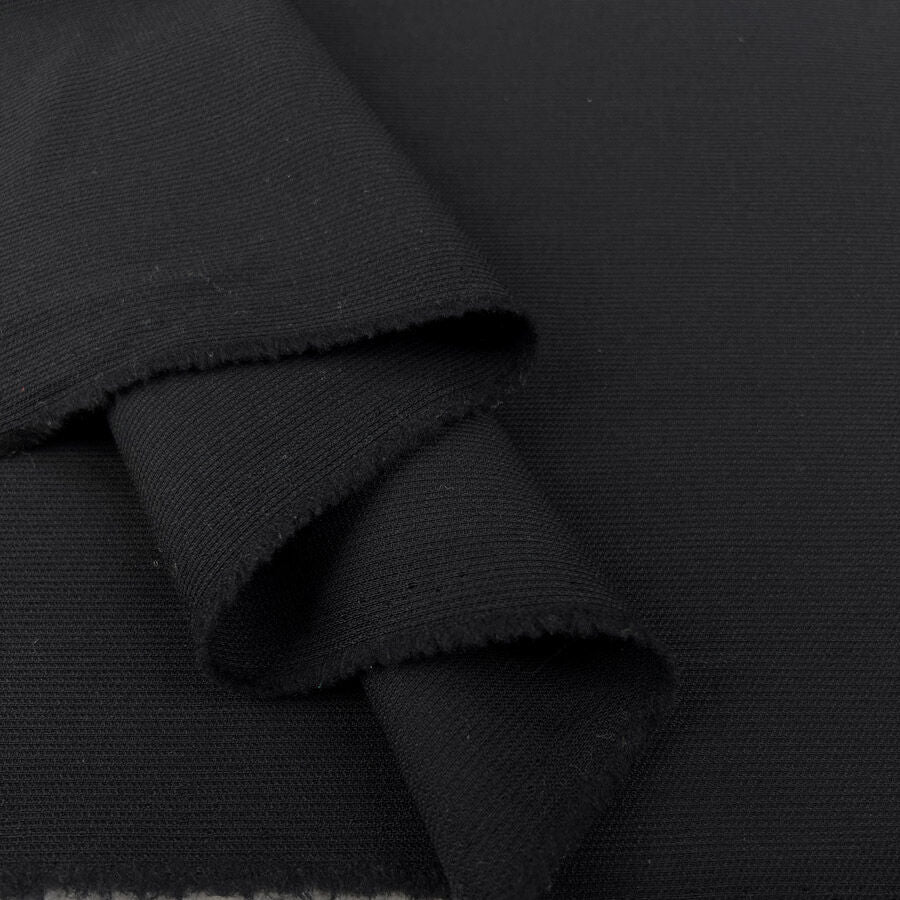Sackcloth And Ashes Black Wool Woven Suiting Fabric Fold
