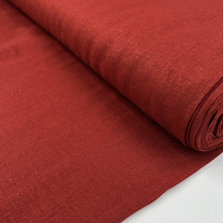 Salso Terracotta Linen Viscose Red Lightweight Woven Dress Fabric Bolt