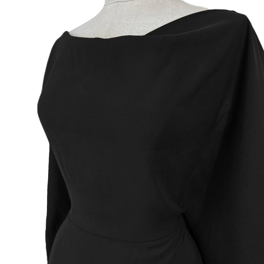 Sandwashed Black Polyester Viscose Blend Dressmaking Fabric Side B0601C12 91D8 4Fad 8D17 E5308963F2Ad