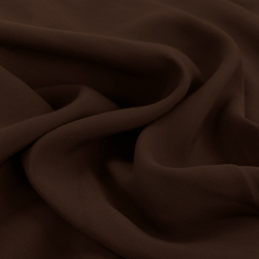 Sandwashed Chocolate Polyester Viscose Blend Dressmaking Fabric