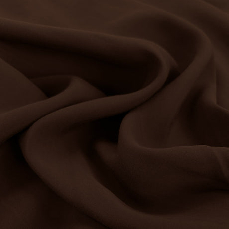Sandwashed Chocolate Polyester Viscose Blend Dressmaking Fabric