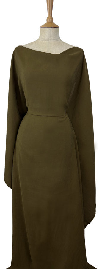 Sandwashed Olive Polyester Viscose Blend Dressmaking Fabric Mannequin