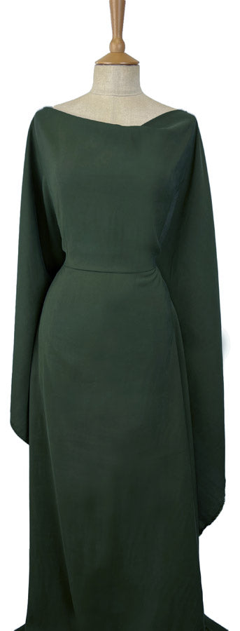 Sandwashed teal polyester viscose blend dressmaking fabric mannequin