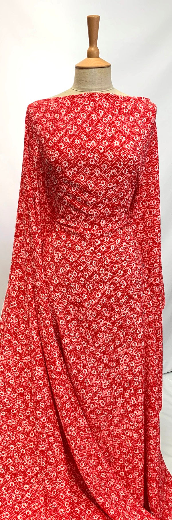 Saoirse Heavy Stretch Crepe Red Floral Dress Fabric