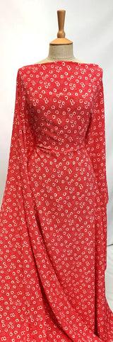 Saoirse Heavy Stretch Crepe Red Floral Dress Fabric