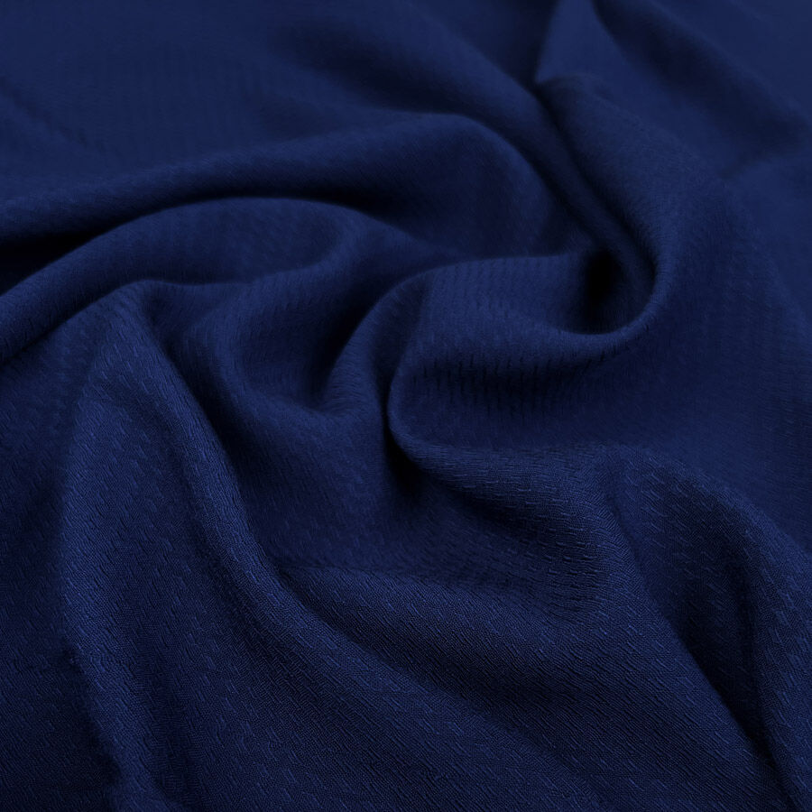 Sapphire Night Viscose Navy Woven Abstract Pattern Dress Fabric