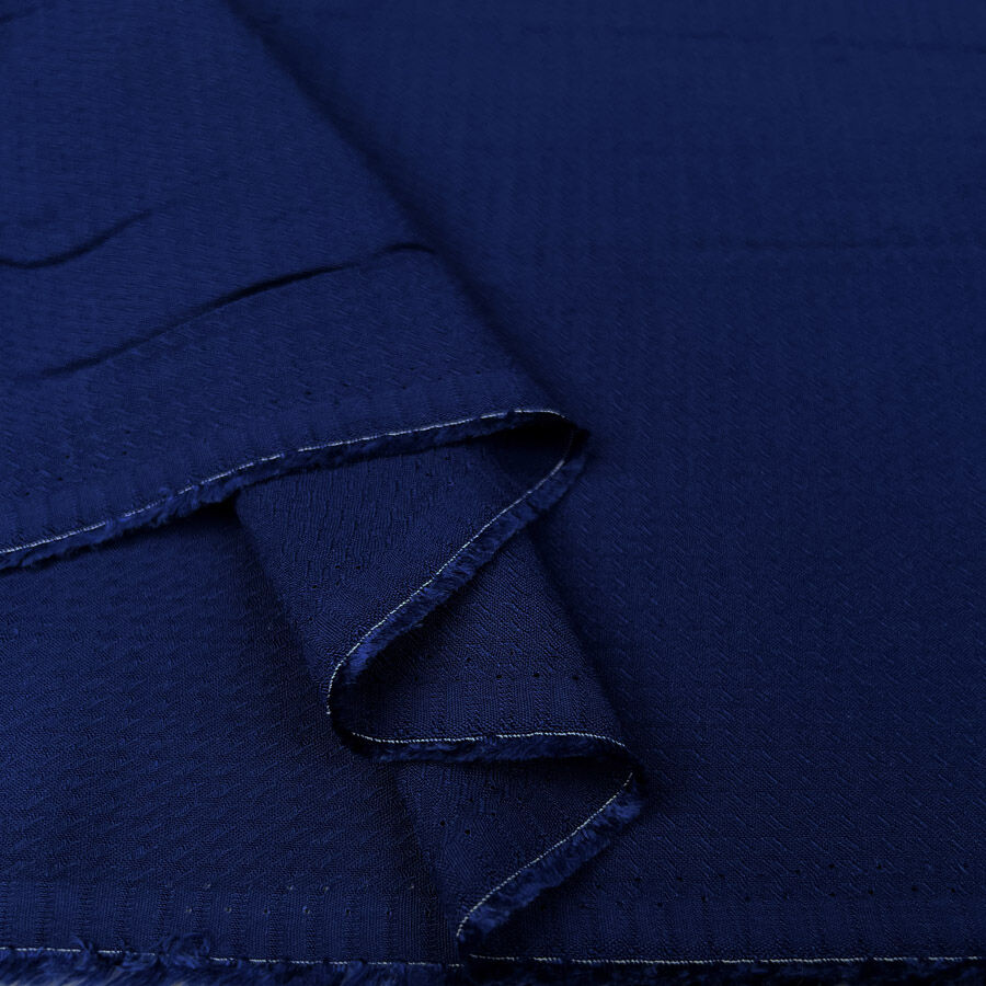 Sapphire Night Viscose Navy Woven Abstract Pattern Dress Fabric Fold