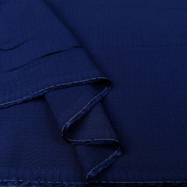 Sapphire Night Viscose Navy Woven Abstract Pattern Dress Fabric Fold