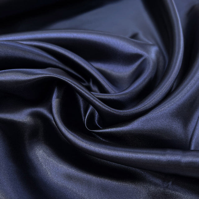 Sateen Lining Navy Polyester Navy Blue Woven Fabric