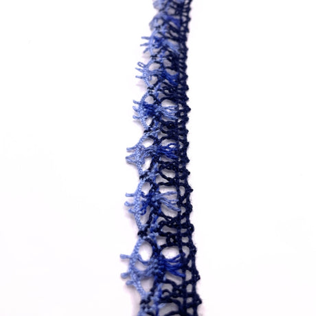 Scallop crochet lace trim blue cu