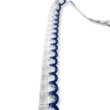 Scallop crochet lace trim blue white cu