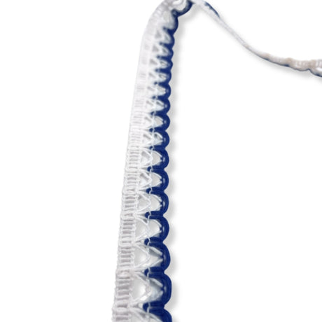 Scallop crochet lace trim blue white cu
