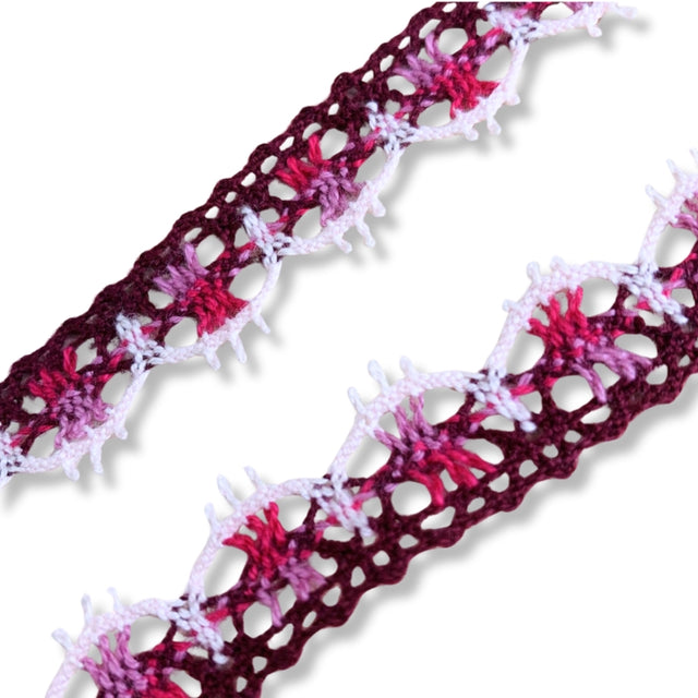 Scallop Crochet Lace Trim Plum