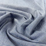 Seaside Seersucker Dark Blue White Cotton Stripe Woven Dress Fabric