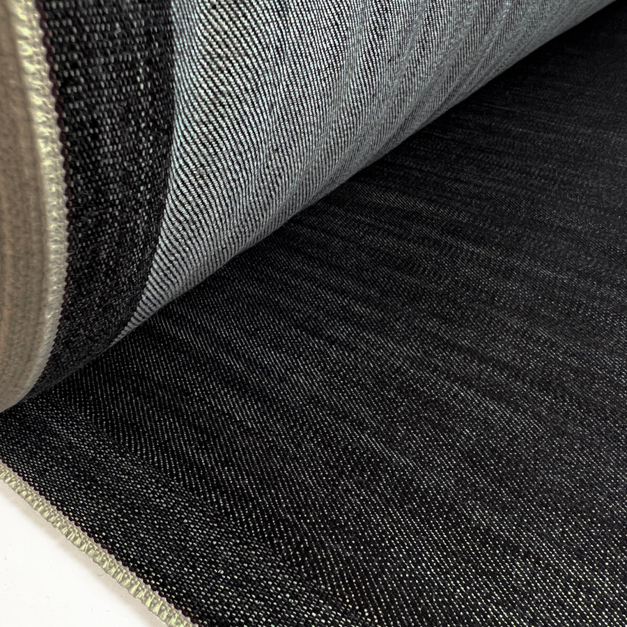 Serenity Denim Black Cotton Woven Fabric Roll