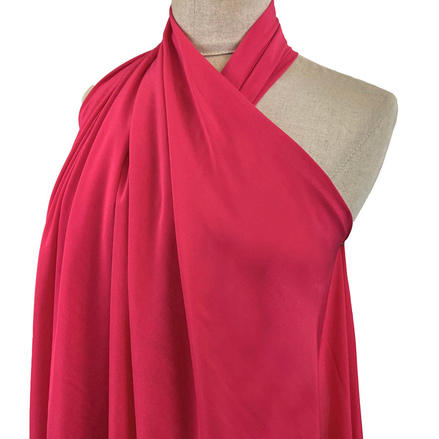 Seta Cerise Silk Italian Lightweight Dress Fabric Side