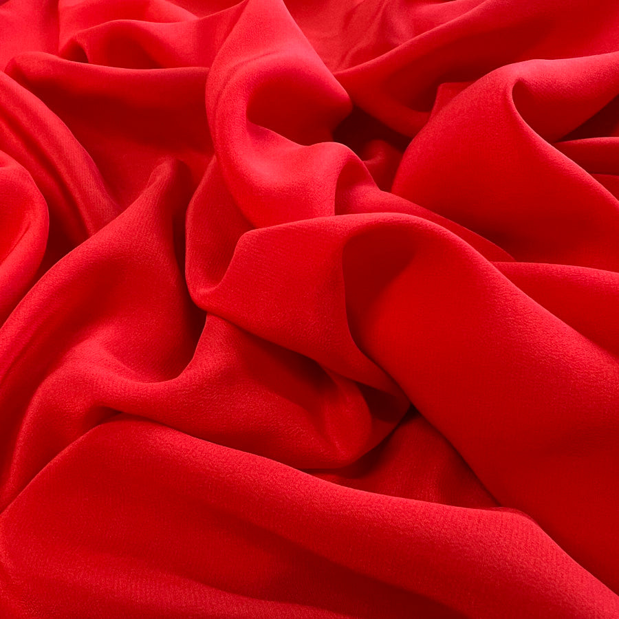 Seta Poppy Red Silk Italian Lightweight Dress Fabric
