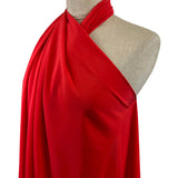 Seta Poppy Red Silk Italian Lightweight Dress Fabric Side