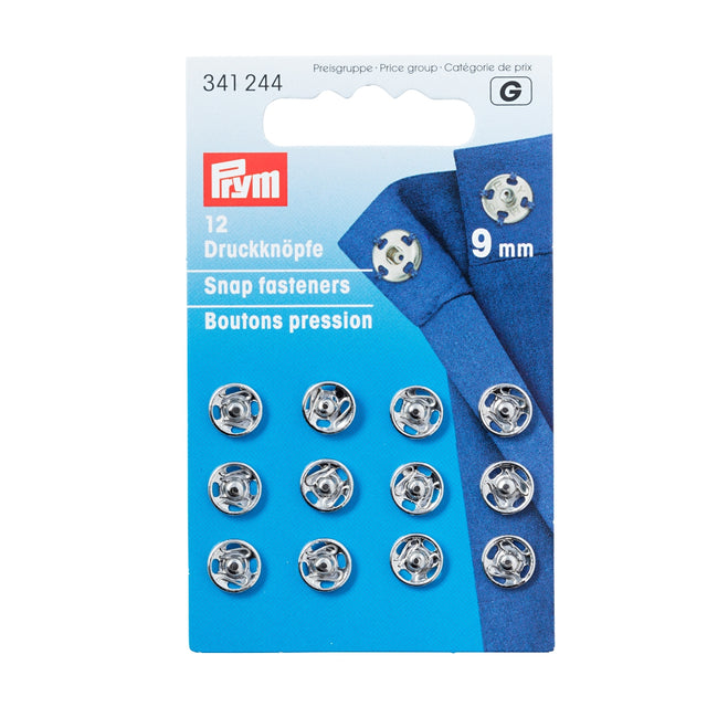 Sew On Snap Fasteners Brass 9 mm Silver Col