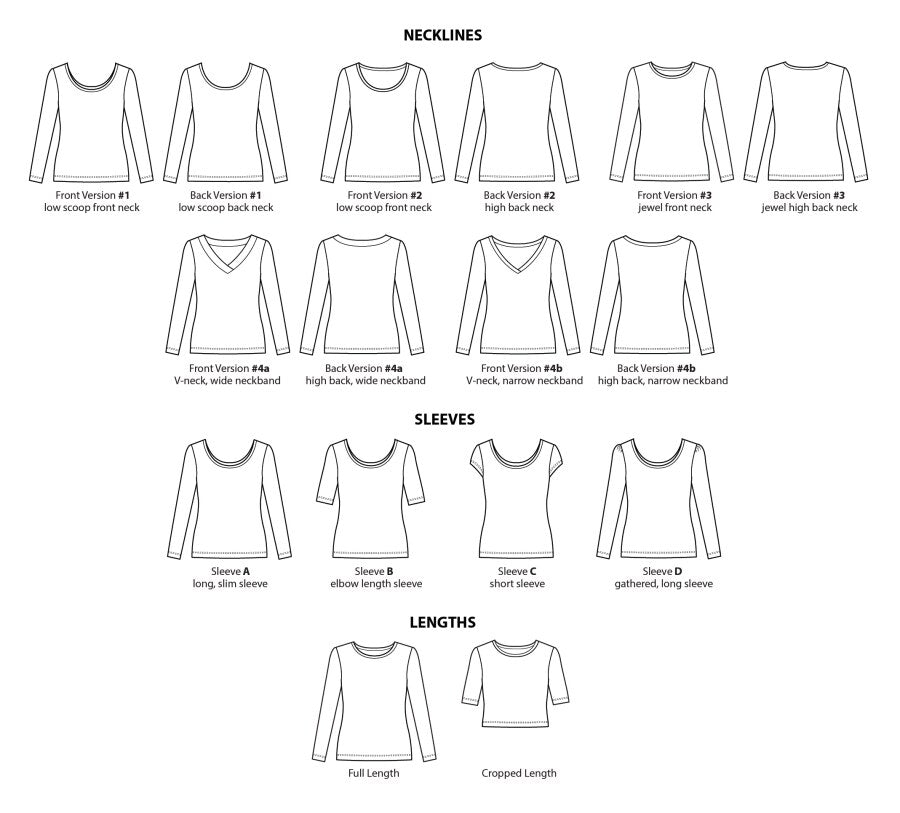 Sew House Seven Curvy Skyline Tee Pattern Sketch