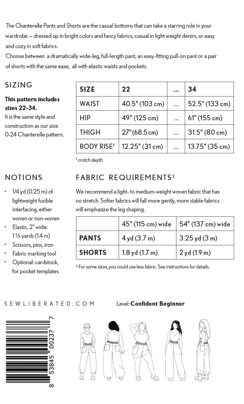 Sew Liberated Chanterelle Pants   Shorts Back