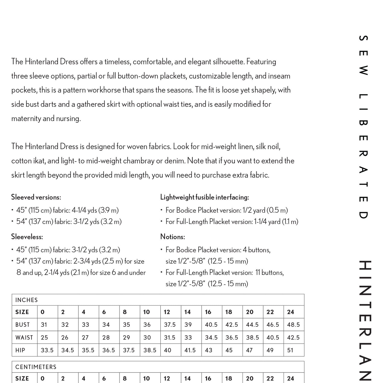 Sew Liberated Hinterland Dress Pattern Back